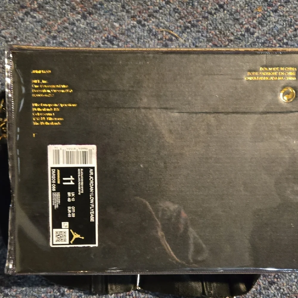 Jordan Men's Black and Gold Messenger Bag NO SHOES just Box.